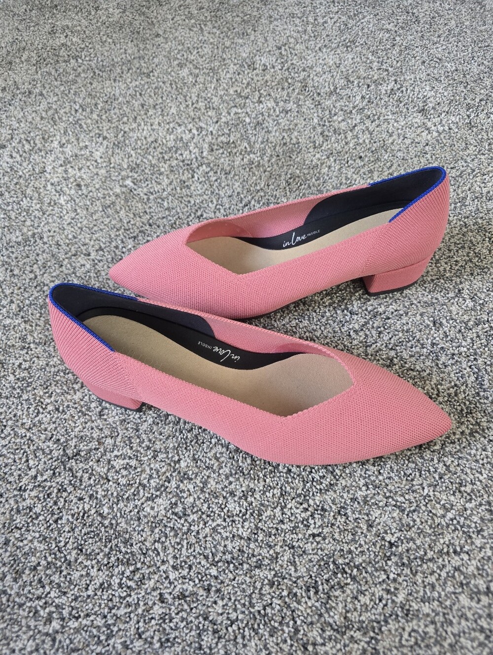 Rothy's The High Point Tulip Pink Knit Slip On Block Heels Size 12 New